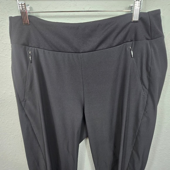 Athleta Black Jogger Pants Womens High Rise Zipped Pockets Athleisure Size 12T - Picture 4 of 6